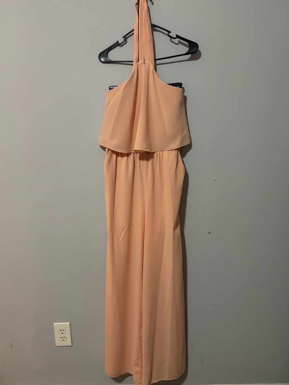 Peach Halter Maxi Dress - Women